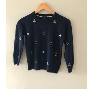 J. Crew navy sweater with anchors